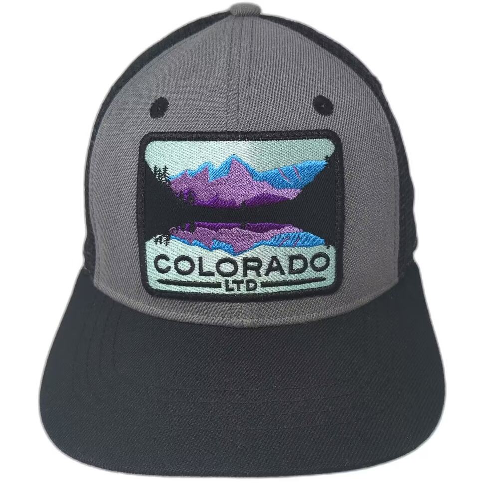Colorado Limited Trucker Hat Gray Black OS Mountain Patch Topographic Graphic